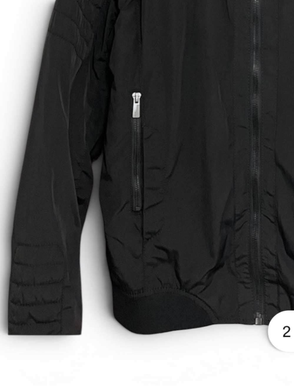 Zara Black Bomber Jacket with Blue Inner Lining - Picture 4 of 7
